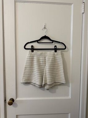 wild fable Cream Crochet High-Waist Knit Shorts